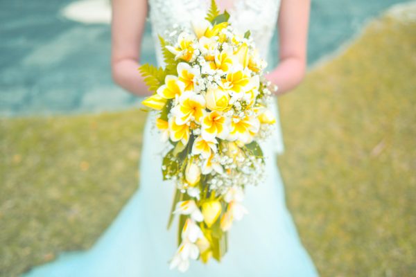 Nice wedding bouquet of the bride posing