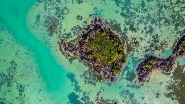 drone photo of small island