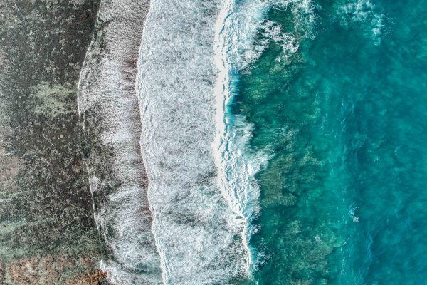 top view of surf waves