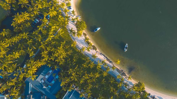 drone photo of st geran hotel mauritius